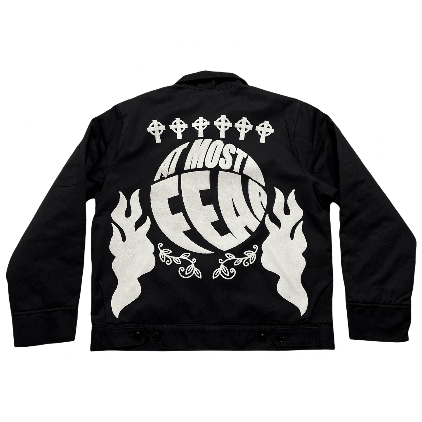 At Most Fear (Atmosphere) Flame Black Work Jacket